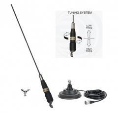 Sirio Mini Snake Mag 65cm CB Antenne mit PNI 120DV Magnetfuß + Flügelschraube